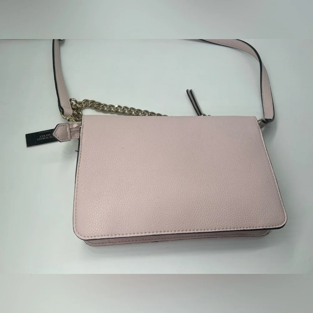 Victorias Secret Bag pink cute New Purse bag VS gold chain and adjustable strap - Picture 6 of 9